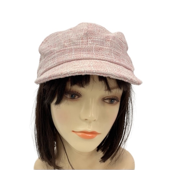 Marcus Adler Newsboy Style Hat Pink & White OSFM - Picture 2 of 16
